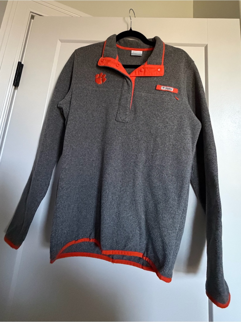 Columbia Clemson Tigers grey fleece with orange trim